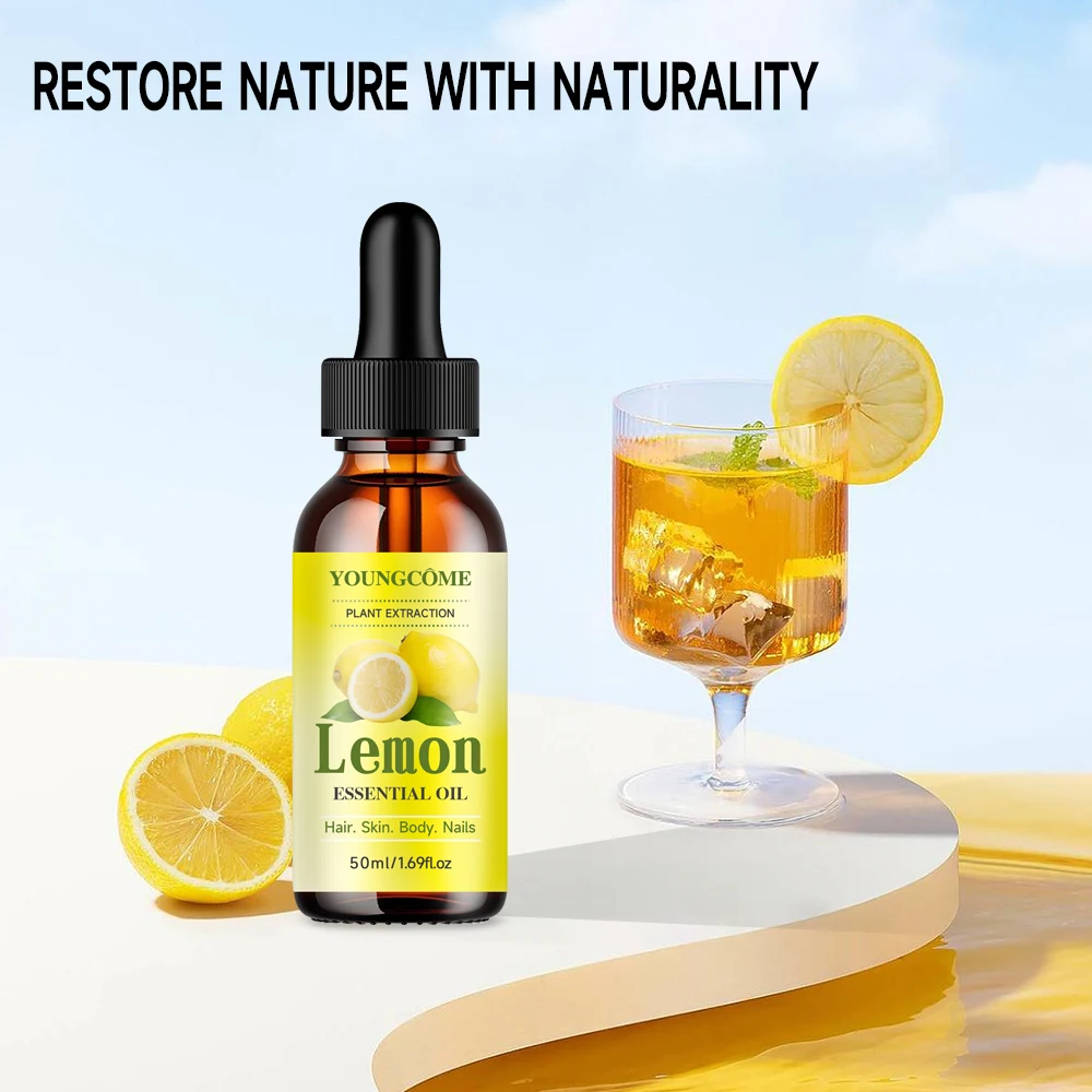 Natural lemon essential oil,hair moisturizer/skin moisture supplement, suitable for face, hair,Anti-wrinkle Face essential oil 6