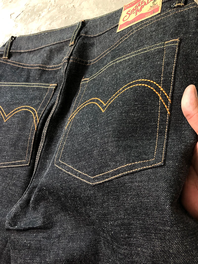 15oz Original Heavyweight Red Selvedge Washed Denim Jeans Autumn Winter American Vintage Embroidery Y2K Men's Fit Straight Pants 5