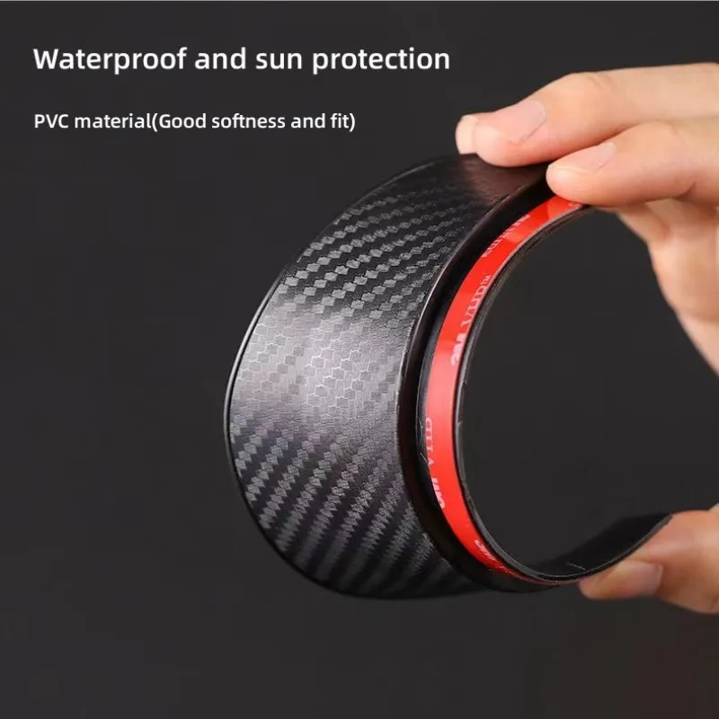 2Pcs Carbon Fiber Pattern Car Rearview Mirror Rain Eyebrow Anti-glare Cover For Volkswagen VW Polo 6R 6N 6N2 6C 9N 9N3 Rline