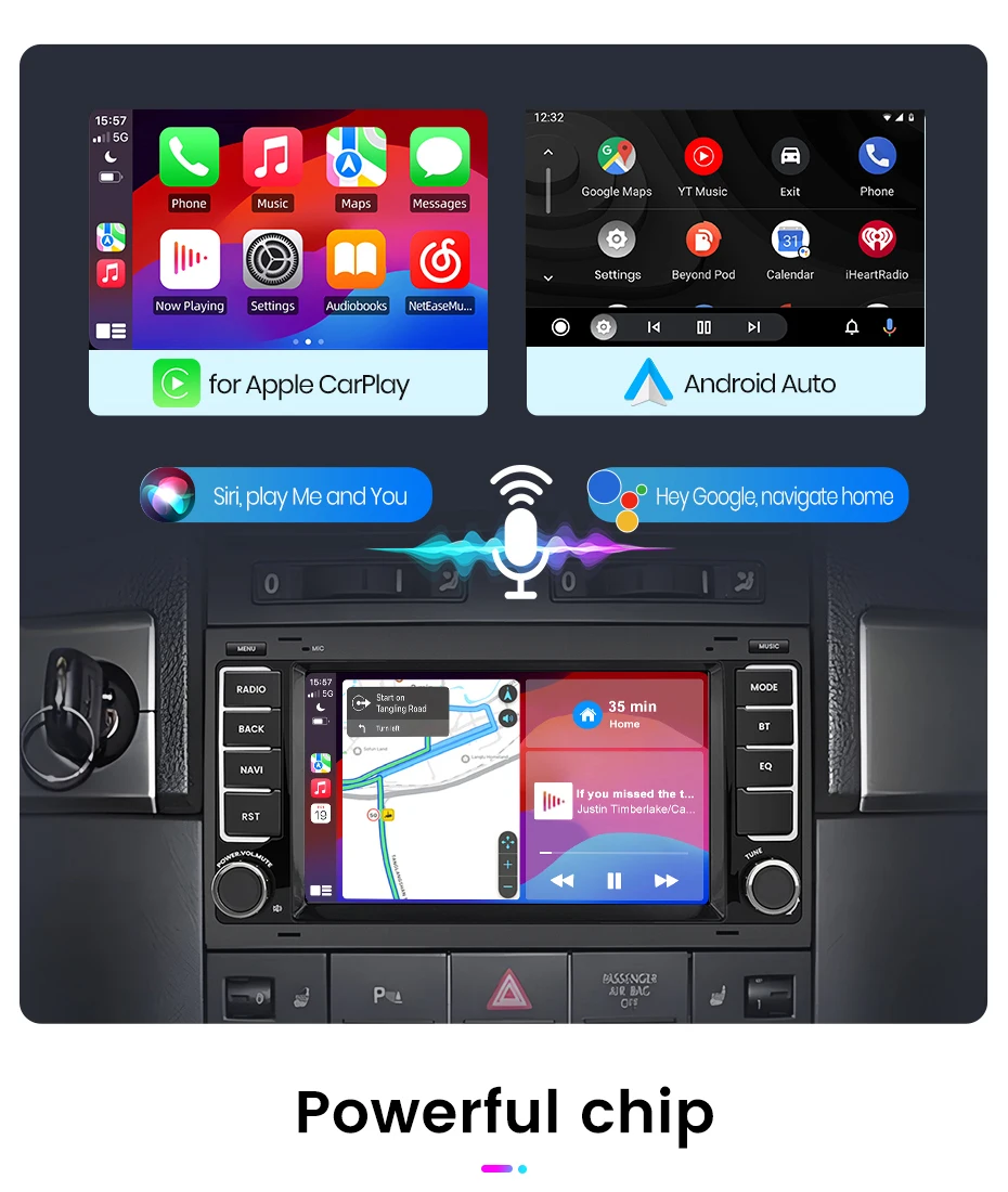 Junsun drahtlose carplay android auto auto intelligente systeme für volkswagen vw touareg multivan t5 transporte 2006-2018 gps auto – Detail 9