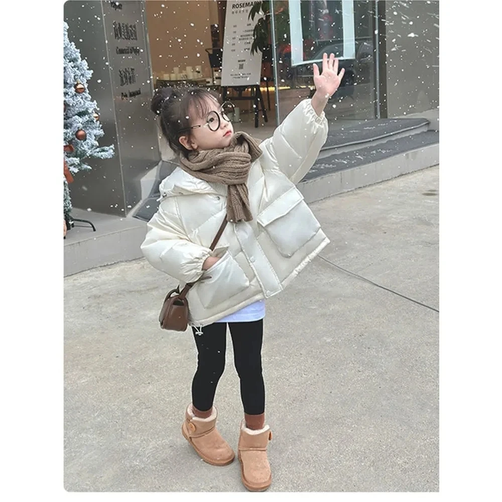 2-12 Years Girls Winter Coat Kids Hooded Cotton Padded Jackets for Girls Water Proof Overcoat Toddler Baby Fall Outwear 4-7
