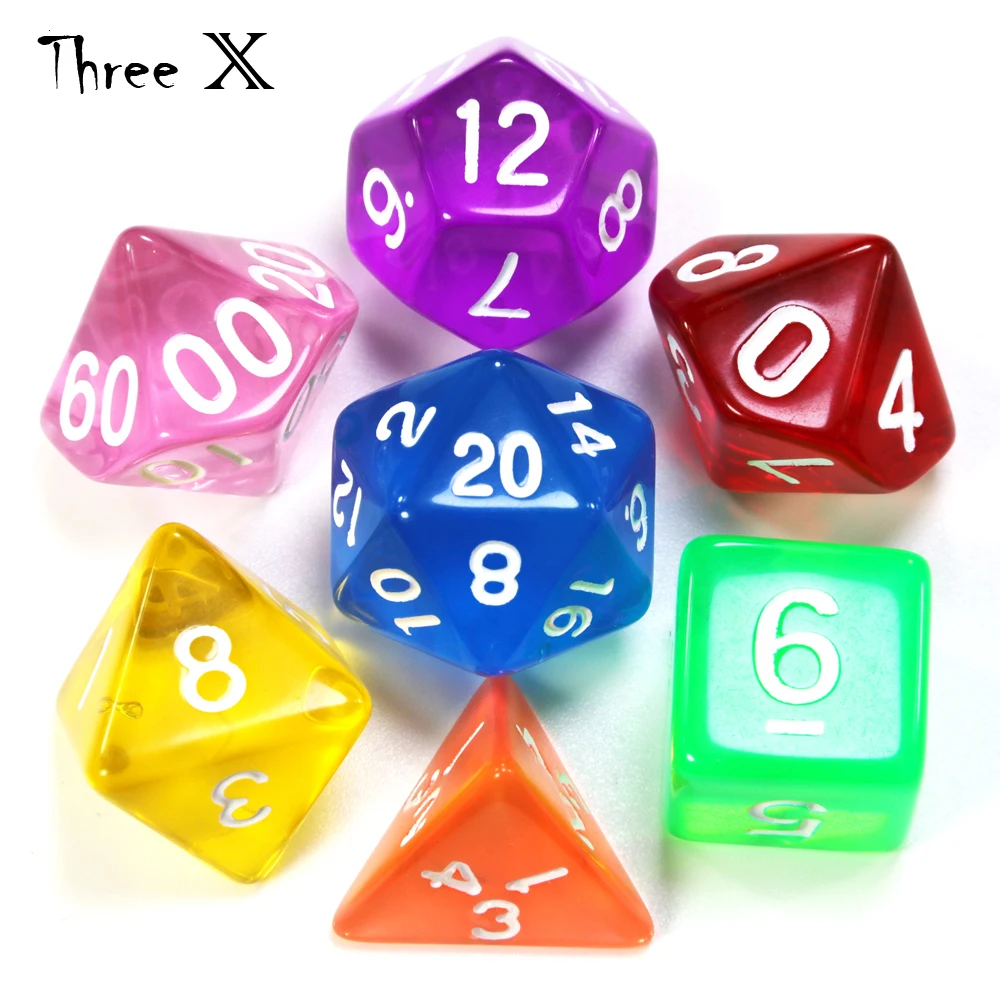5 6 Sided Lot D&D RPG DnD D6 Blue Translucent Color Polyhedral Dice Set 