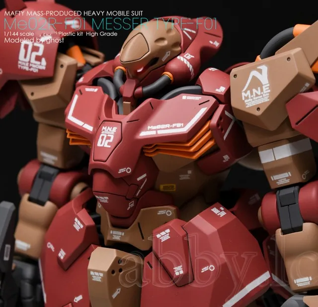 for HG UC 1/144 Me02R-F01 Messer Type F01 Water Slide pre-Cut UV Light-Reactive Details Decal Sticker Reprint ver Ghost G-REWORK 3
