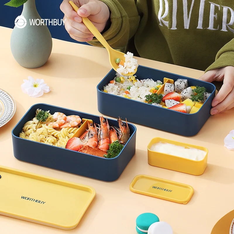 Portable Cute Lunch Box For Kids Men Women Microwave Leakproof Japanese  Style Bento Box Fruit Salad Food Storage Containers - AliExpress