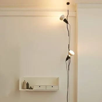 Lampadario da terra minimalista italiano a LED ad altezza regolabile, comodino, decorazione artistica da parete, lampada da terra a testa singola, luce calda 1