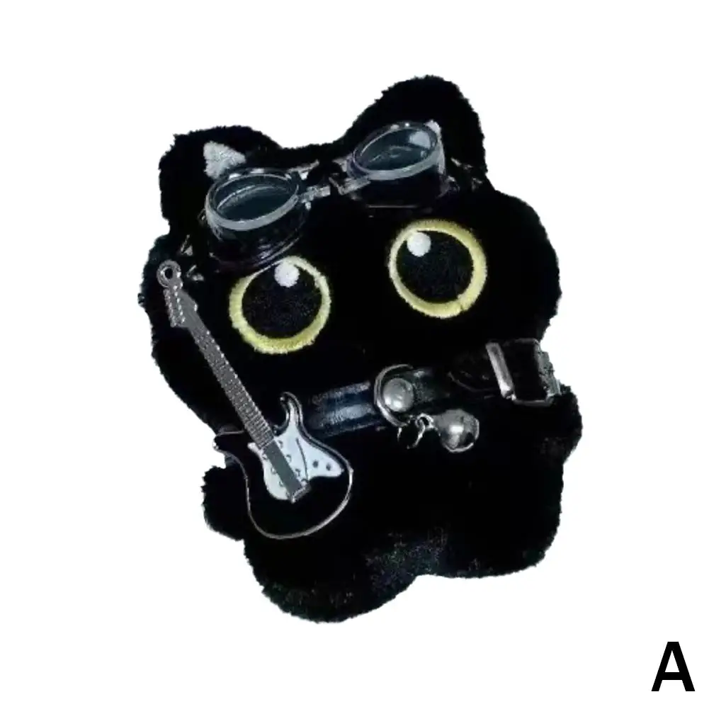 Niedlicher Schwarzer Katzen-Schlüsselanhänger Plüsch-Cartoon-Kätzchen-Puppe Anhänger Liebliche Katzen-Puppe Rucksack-Deko Auto-Schlüsselring Geburtstagsgeschenk – Detail 11