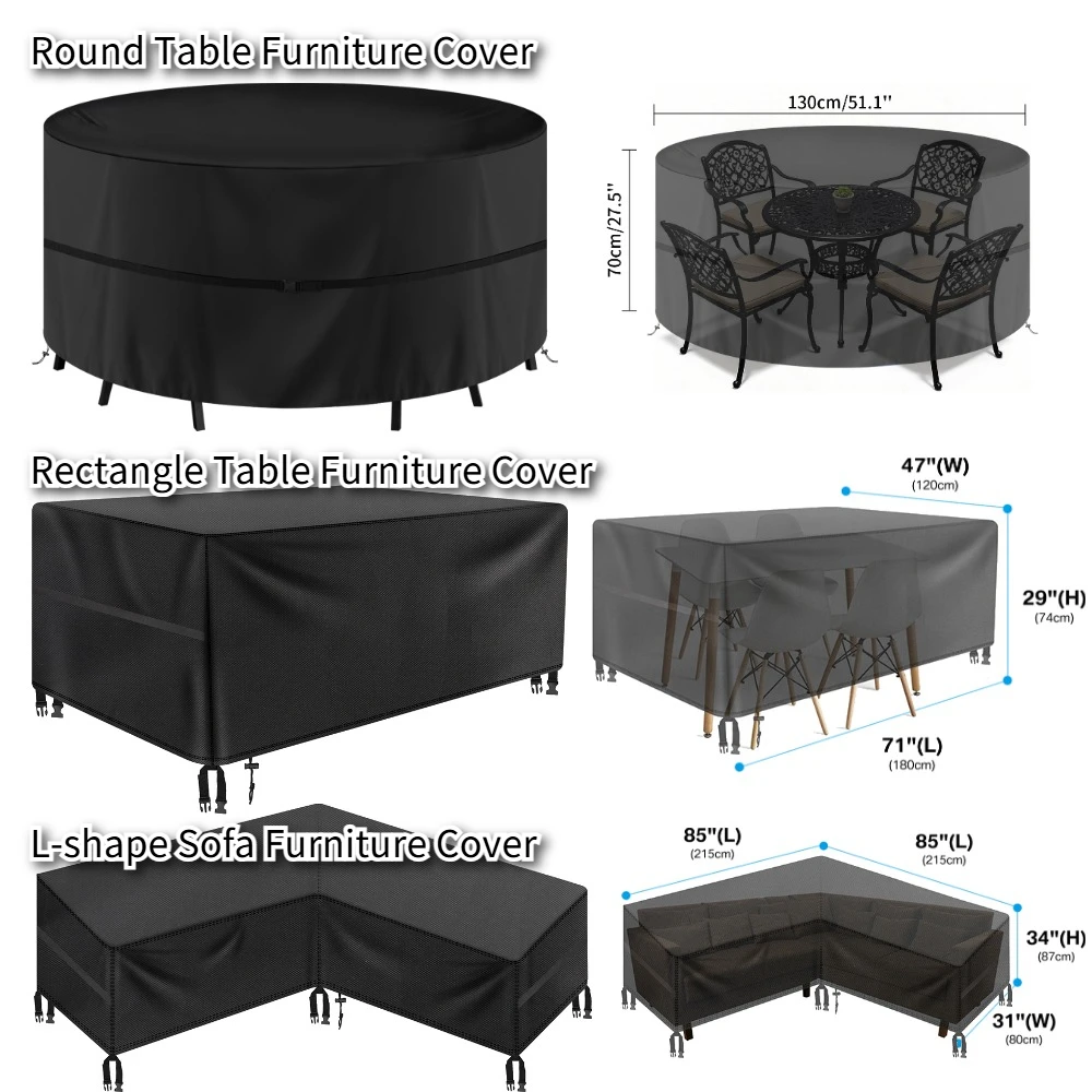 Durable Waterproof Outdoor Furniture Cover - Heavy Duty 210D Oxford Cloth