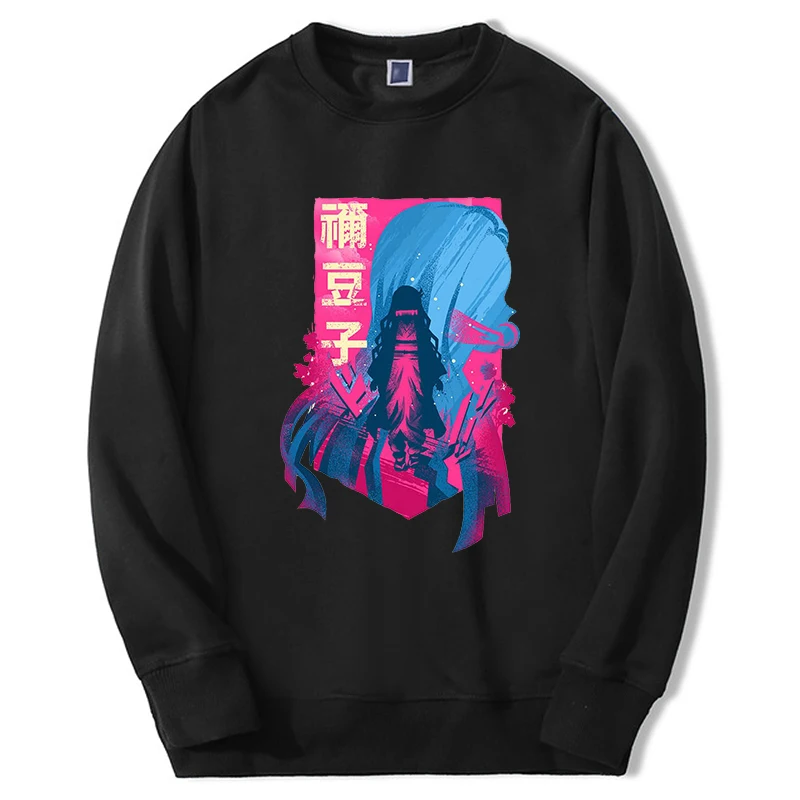 

Demon Slayer Anime Hoodies Men/women Nezuko Manga Kimetsu No Yaiba Graphic Sweatshirt Crewneck Hip Hop New Pullover Streetwear