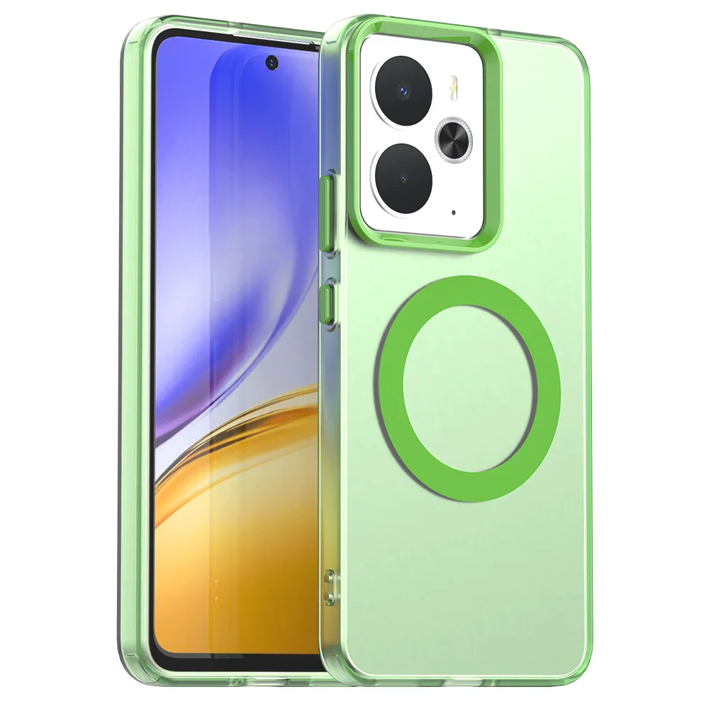 Magnetic Wireless Charging Case with Candy Colors and Transparent Back Shell