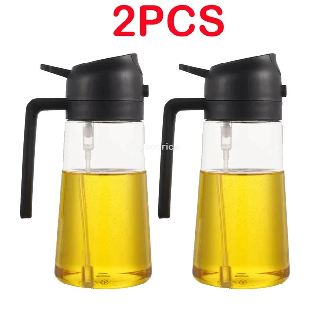 2 in 1 Spray for Olive Oil Spray Sprayer Dispenser Bottle Comfortable Handle Design for Barbecue Air Frying Pan Oven Camping 24