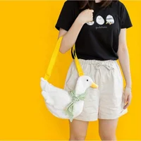 1 Pc Cute Simulation Duck Shoulder Bag Crossbody Plush Big Goose Backpack Purses and Handbags Crossbody Bags for Women - Image 2