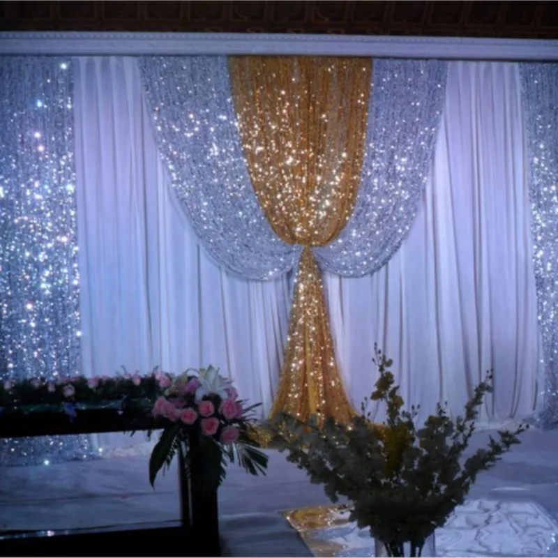 Luxury Gold Silver Sequin Shinny Wedding Backdrop 3M * 6M Stage Decor | Дом и сад