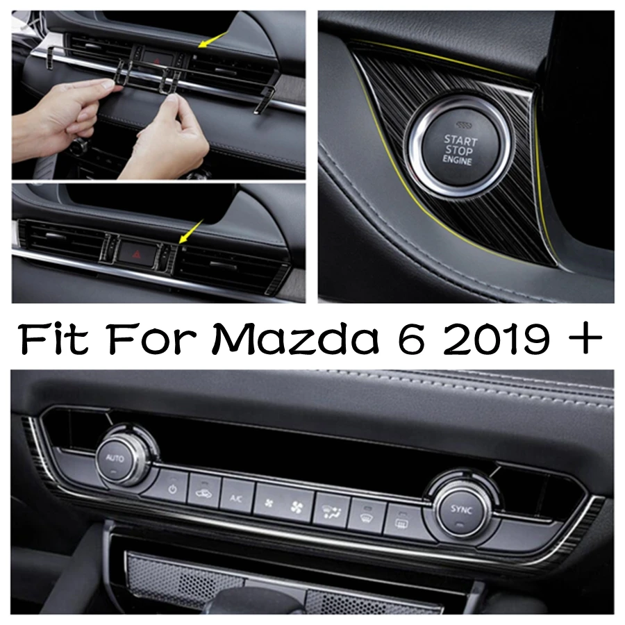 

Start Stop Button / Warning Light Lamp / Central Air Conditioning Knob Strip Cover For Mazda 6 2019 - 2021 Interior Accessories