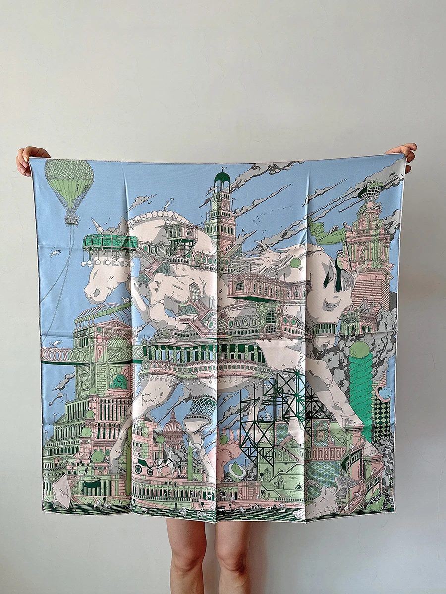 여성용 진짜 실크 넥 헤어밴드 스카프, 고급 하이 퀄리티 용수철 스카프, 나이든 여성용 스카프, 100%, 2024 신상