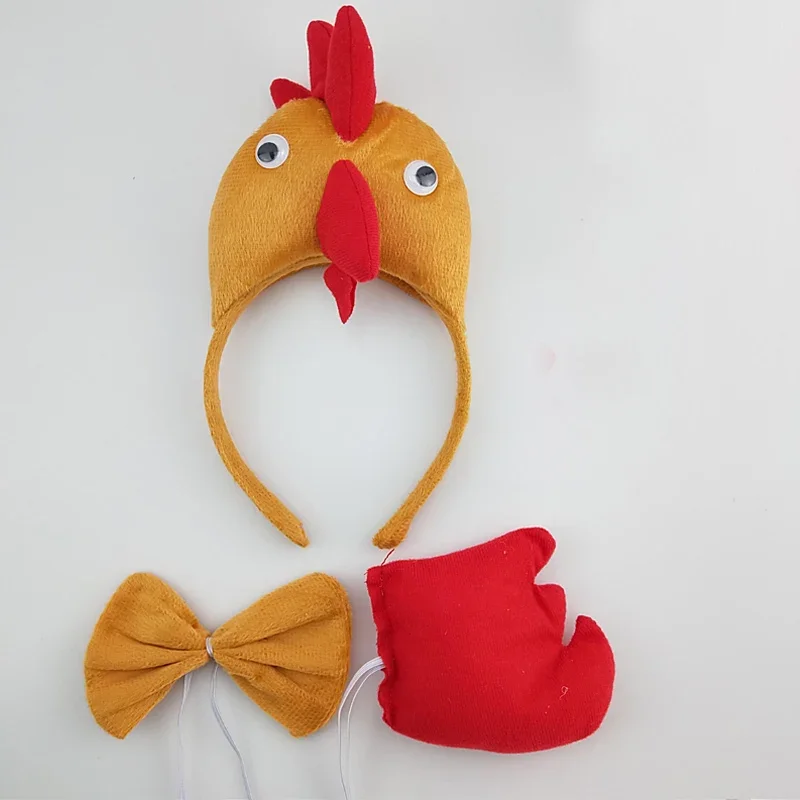 Children Girl Boy Cock Chicken Costume Headband Tail Suit Halloween