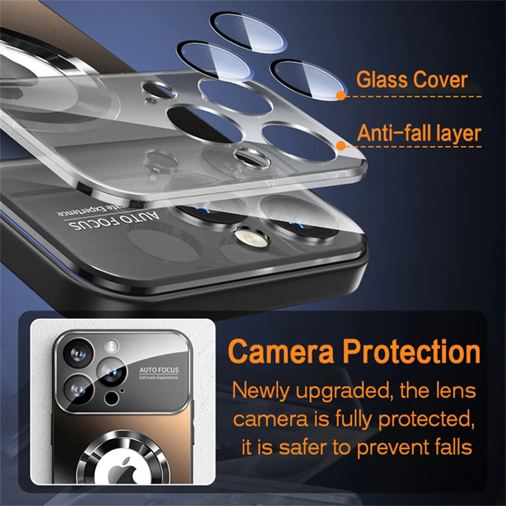 Premium Frosted Magnetic Phone Case with Full Lens Protection - Solid Color Cover