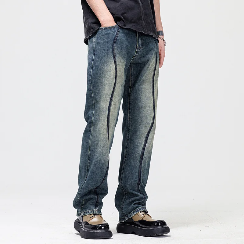 New Spring Men Jeans Men's Baggy Pants Brand Oversize High Street Straight Loose Wide Leg Versatile  y2k ClothingTrousers