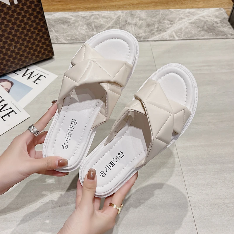 

Women Slippers Platform Sandals Pumps Lady Casual Shoes PVC Rubber Sides 2023 Fashion Mules Slipper Comfortable Shoe For Female