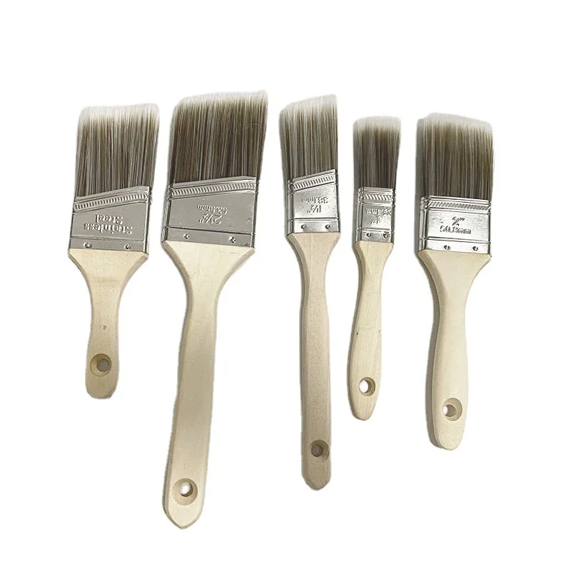 5pcs Paint Brush Set Home Improvement Interior Exterior Corner Brushes For Latex Paints Lacquers Stains Painting Supplies Tool