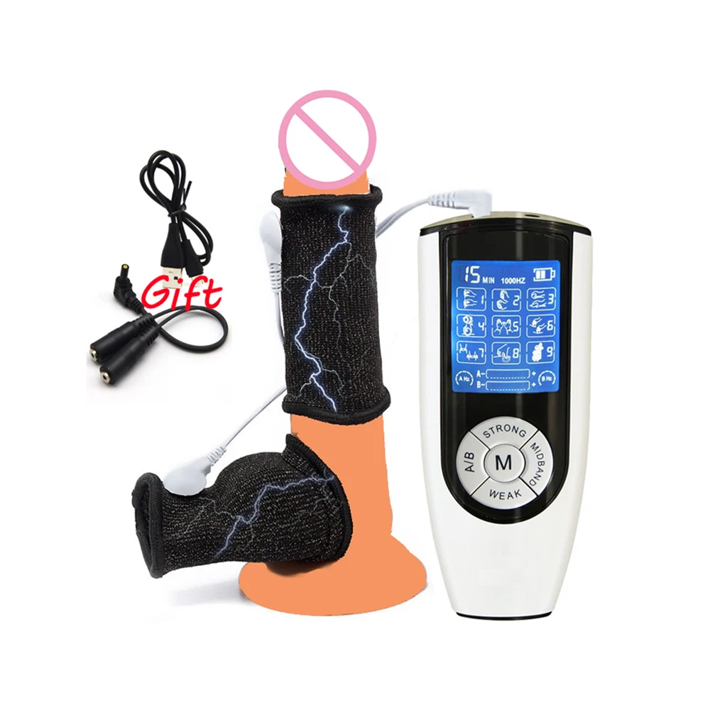 Electro Sex Toys Electro Shock Therapy Conductive Penis Ring BDSM Electric Play Cock And Ball Stretcher for Man Gay Penis Extend Enlarge electro sex toys electric sex toys penis rings