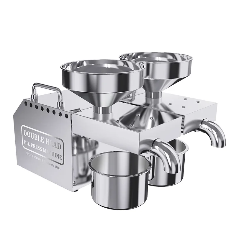 B02 Double Head Oil press 1600W Commercial Stainless Steel High Extraction Rate Press Flaxseed Sunflower Seed Coconut 5