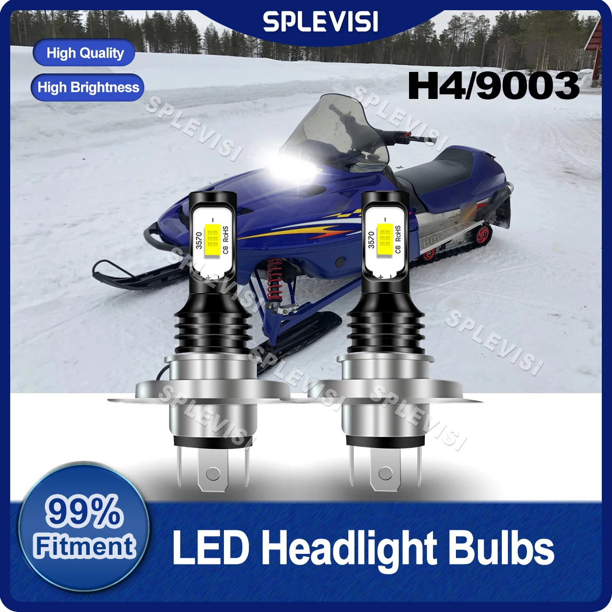 2PCS H4/9003 Snowmobile Bulbs Brighter White LED Headlight 12v-24v 8000LM For Polaris Star Polaris RXL 650 Polaris SuperSport