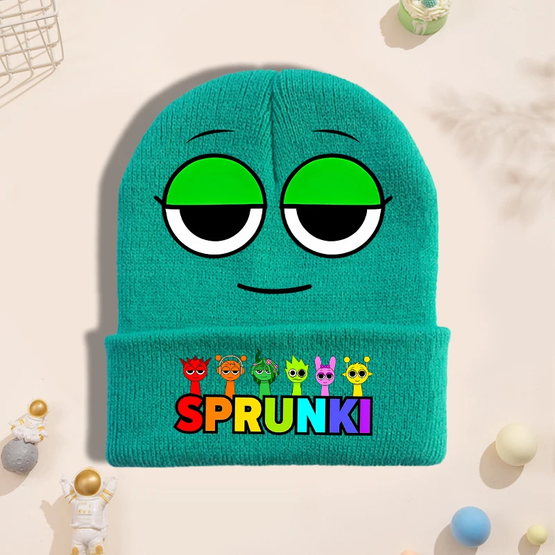 Sprunki Cartoon Cute Knit Hat for Children Anime Fashion Knitted Hat Boys Girls Winter Warm Cap Kids Windproof Hip Hop Caps Gift