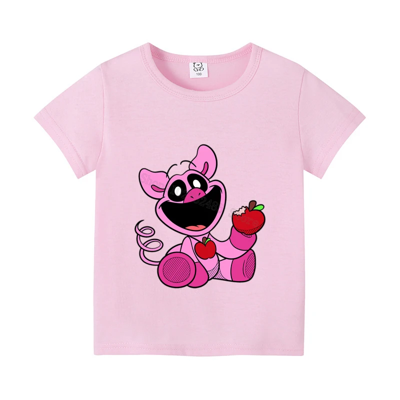 Smilings Critters Kids T-shirts Cartoon Anime Figures Catnap Short Sleeves Tees Y2K Round Neck Tops Boutique Summer Clothing