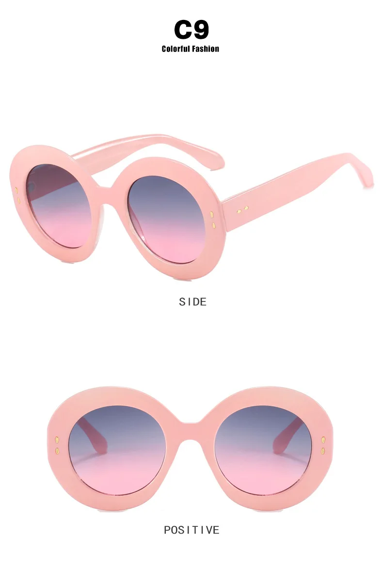 Trendige Reisnagel-Optik Übergroßer Runder Rahmen Damen-Sonnenbrille Markendesigner-Sonnenbrille Herren-Fahrbrille Reise-Brillen UV400 Gafas – Detail 15