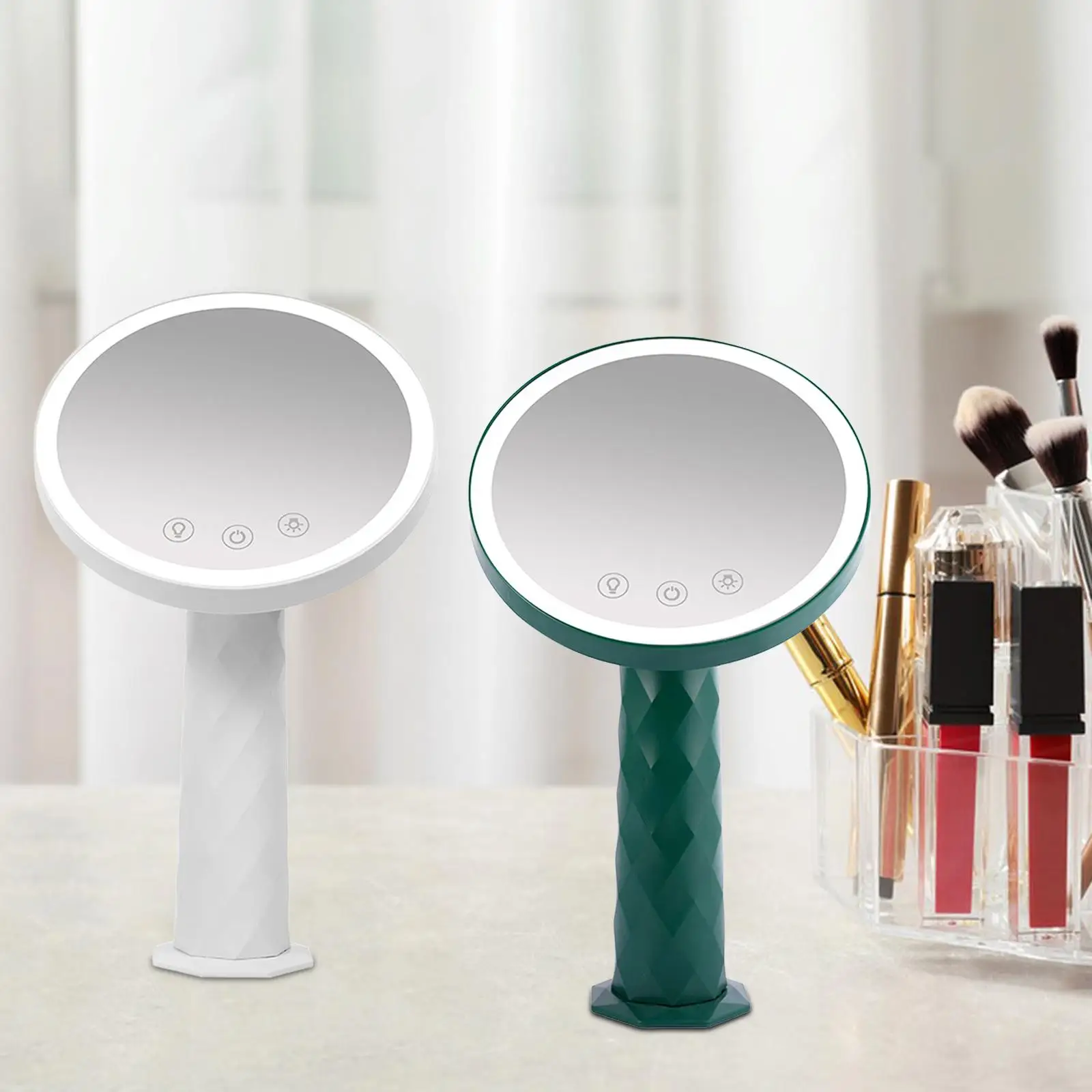 Travel Makeup Mirror USB Rechargeable Stable Base Cosmetic Vanity Mirror for Hotel Home Dressing Table Girl Gift Bathroom