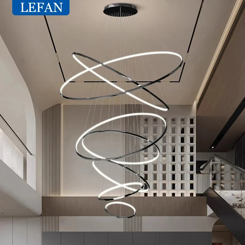 Modern decor led forstaircase Chandeliers lights for living room hanging light indoor pendant light lamps lighting 3