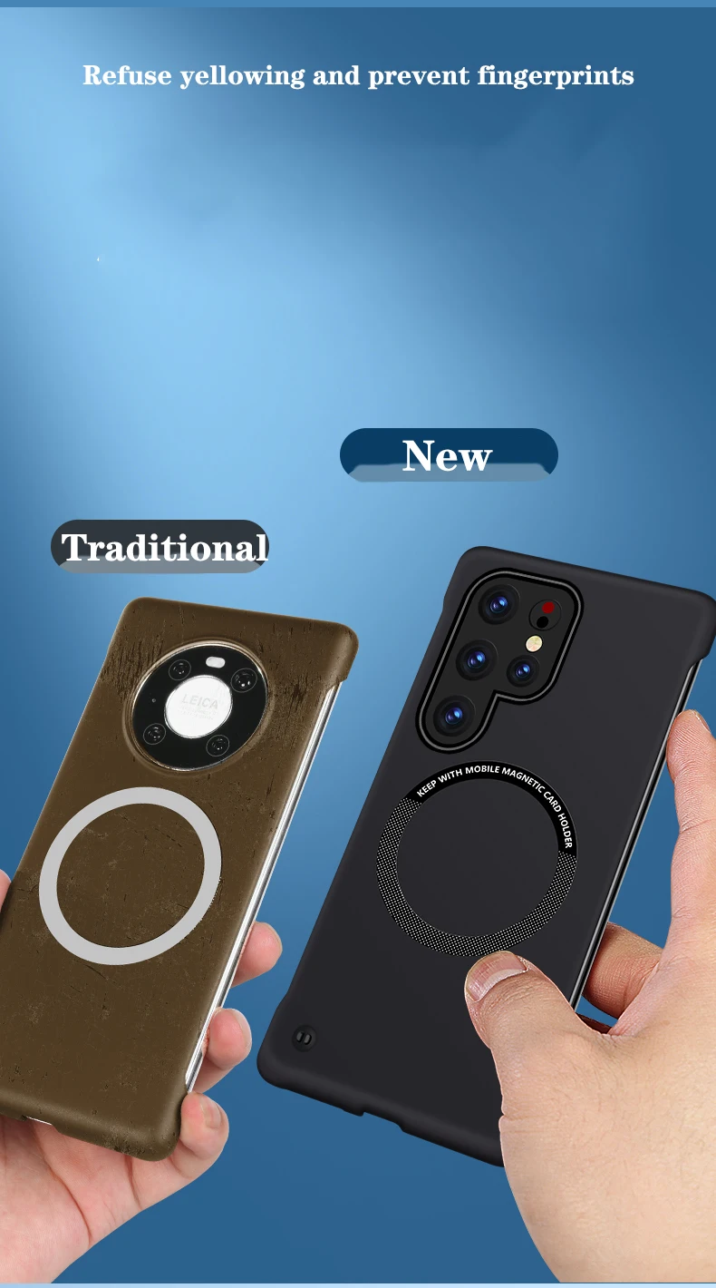 Ultra-Thin Frameless Magnetic For Magsafe Wireless Charge Case for Xiaomi Redmi Note 14 13 12 11 10 9 Pro Plus Ultra K70_voghion.com