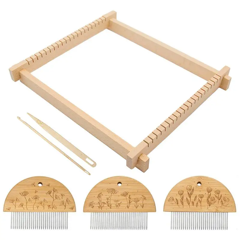 4 Different Sizes of Colorful comb teeth Plastic Braiders Long Knitting  Loom Set with Hook Needle Kit - AliExpress