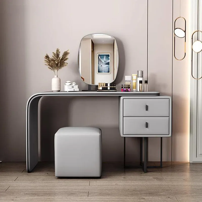 

Modern Dressing Table Console Drawer Cabinets Vanity Desk Light Mirror Dressers Organizer Tabouret Coiffeuse Luxury Furniture