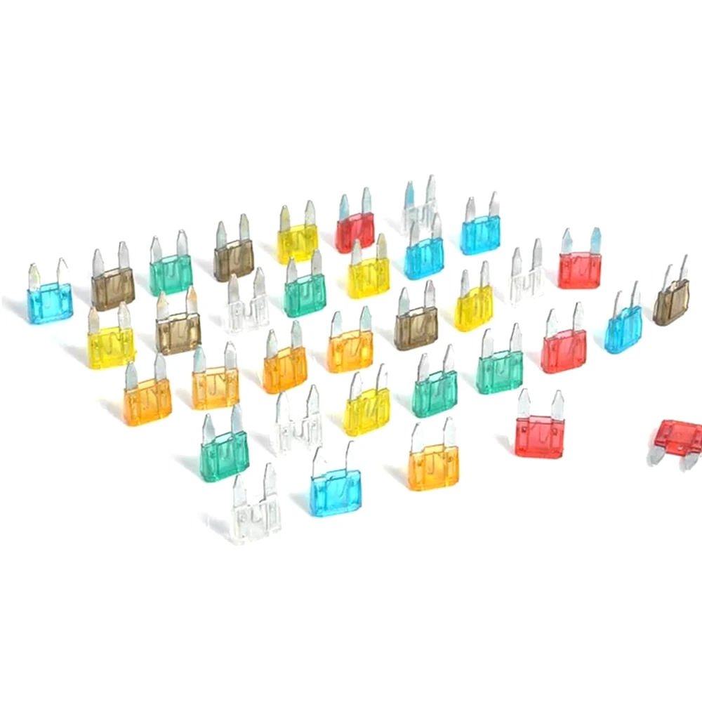 Car Fuses Kit Circuit Adapters and Fuse Set 35Pcs Universal MIXED Mini Blade Fuse AUTO Car Motorcycle 5 7.5 10 15 20 25 30 AMP Blade Fuse Assortment Set Car Accessories
