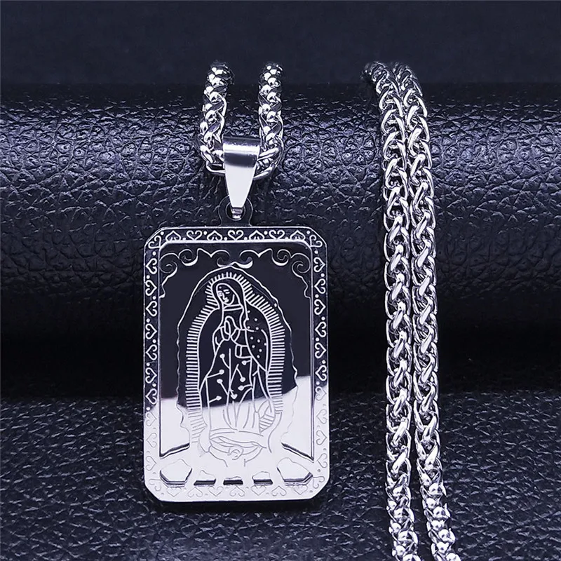 Stainless Steel Virgin Mary Necklace 2