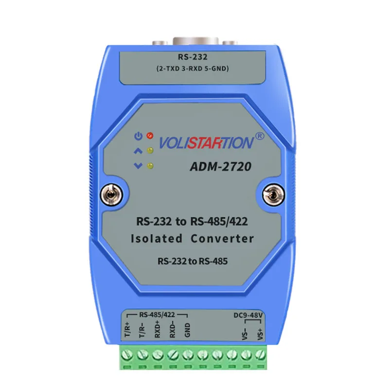 ADM-2720 Isolated Active RS232 to RS485 RS422 Converter 232 to 485 Industrial Grade Lightning Protection Rail industrial usb to rs485 converter upgrade protection rs232 converter compatibility v2 0 standard rs 485 a connector board module