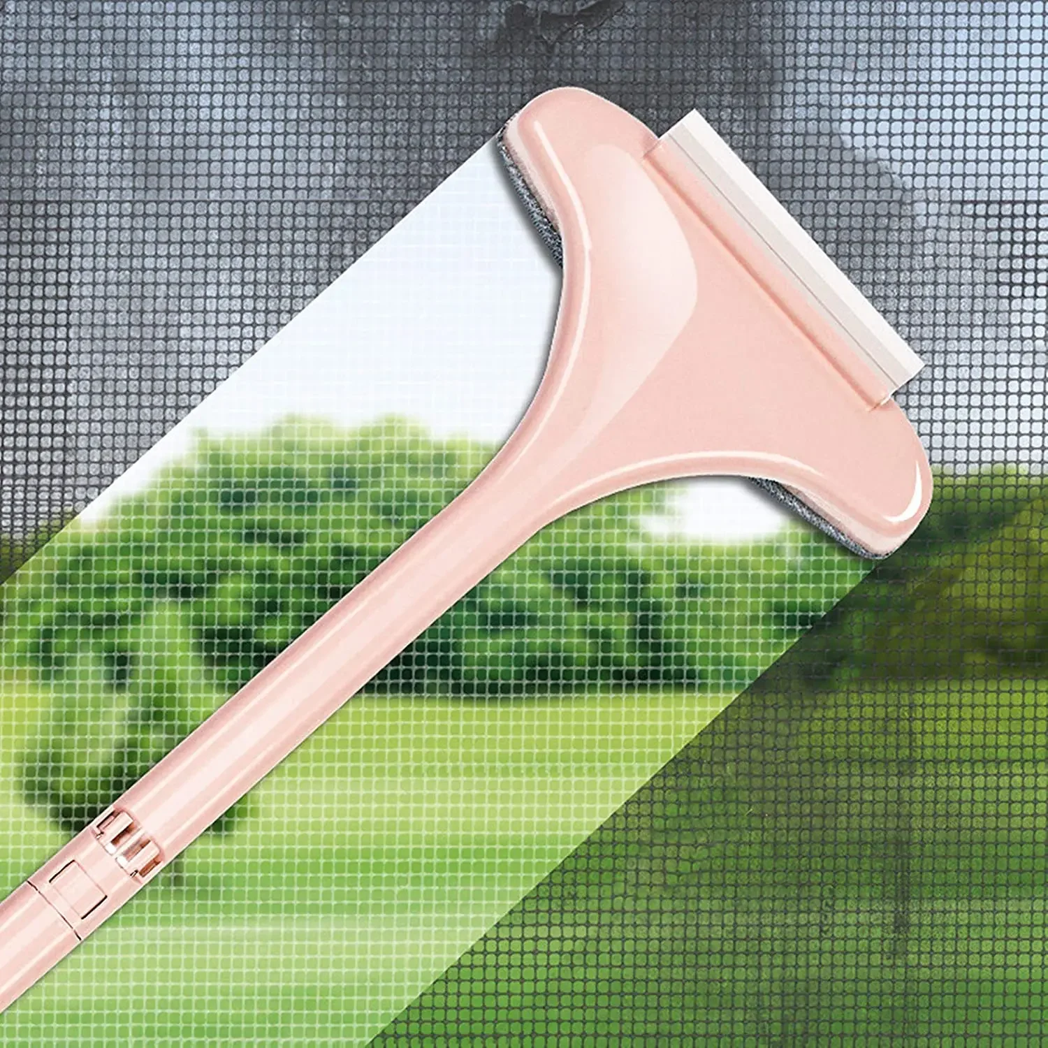 

2 in 1 Window Cleaner Brush Glass Cleaning Scraper Double Sided Wet & Dry Dual Purpose Window Screen Dust Collector Brush