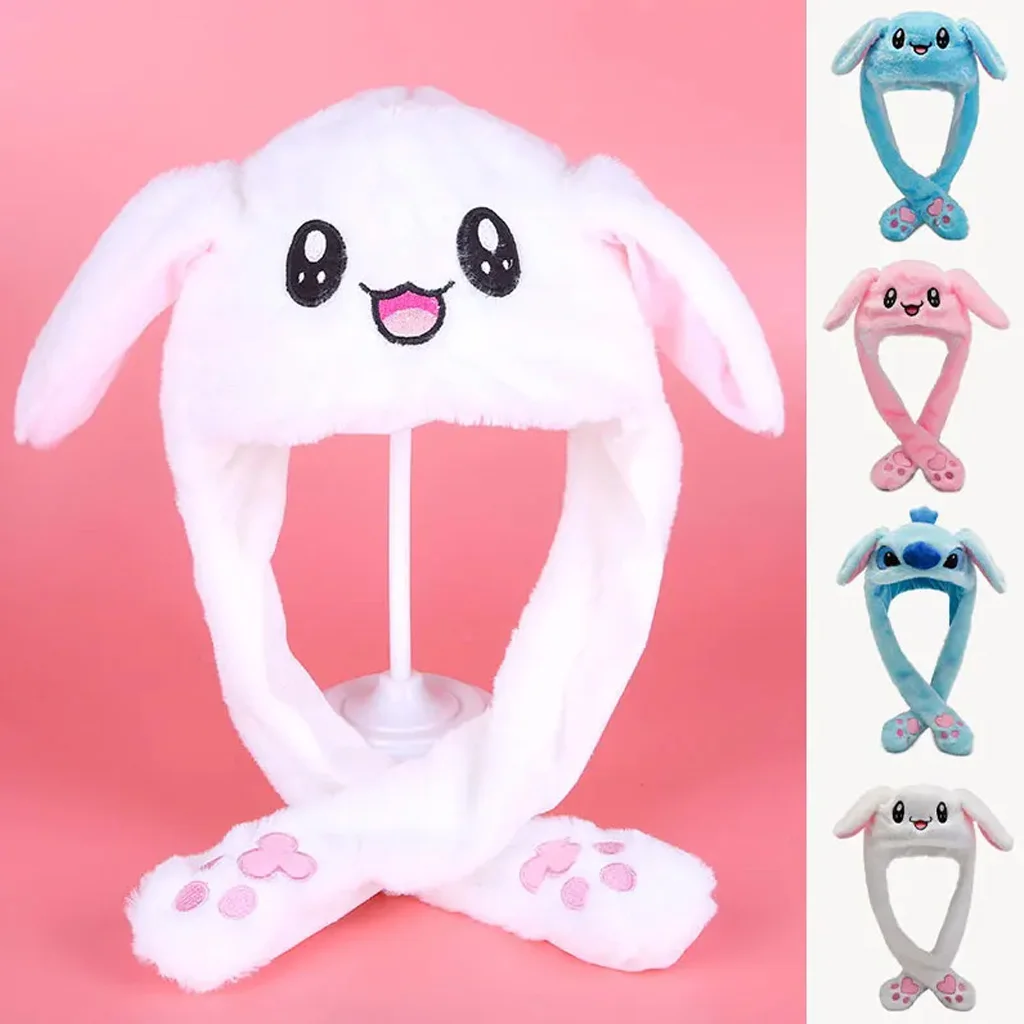 Cute Cosplay Hats Plush Embroidery Women Hat Gift For Kids Children Girls Boy Wrap Warm Rabbit Ear