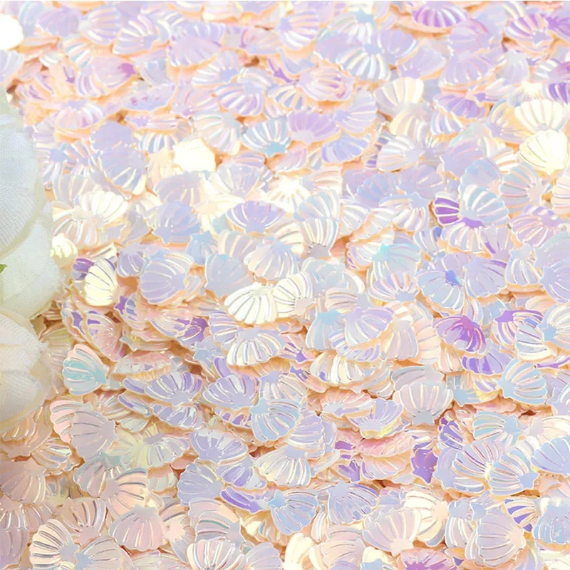 Iridescent Shell Glitter Confetti Party Decor 15g 7MM Purple