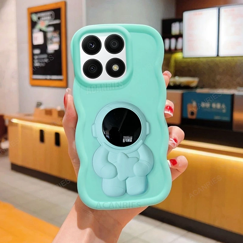 Honorx8 Astronaut Holder Wavy Silicone Case For Huawei Honor X8 X8a X6 4g 5g X7 X7a X7b X8b X9b 90 70 Magic 5 6 Lite Stand Cover_voghion.com