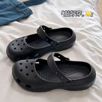 2026 Summer New Arrival Women's Cute Ballet Hole Shoes Retro EVA Outer Wear Mary Jane Shoes Anti Slip Outdoor Beach Sandals 1