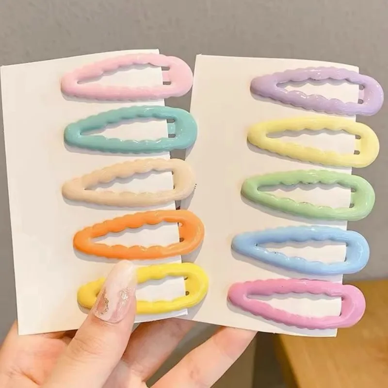 Simple Barrettes for Children Headwear Summer Korean Style Kawaii Wave Candy Color Hair Pins Clips Headdress Girls Accessories