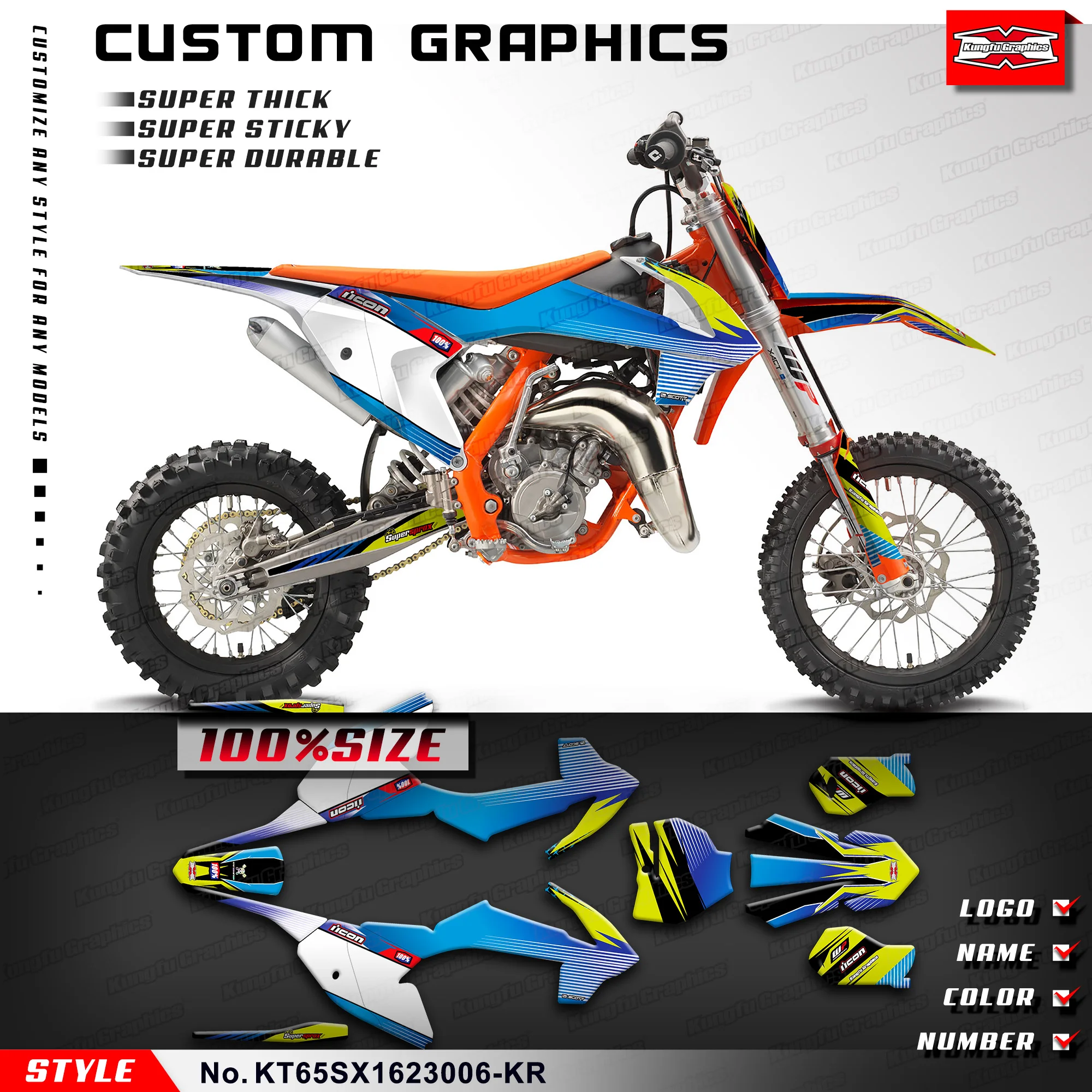 

Наклейки на мотоцикл, наклейка для KTM SX 65 2016 2017 2018 2019 2020 2021 2022, искусственная кожа