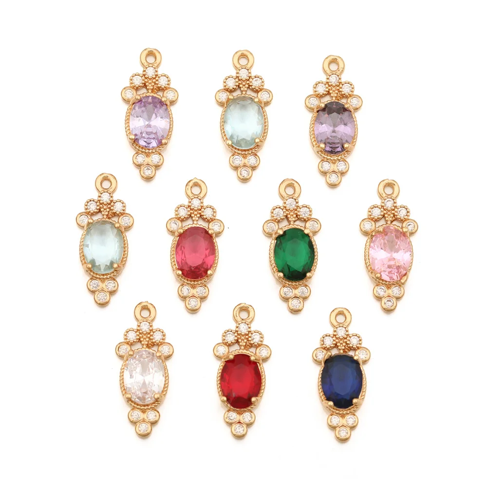 Cordial Design 9*20MM 50Pcs CZ Charms/Hand Made/Flower Shape/DIY Jewelry Making/Jewelry Findings & Components/Rhinestone Pendant - cordial
