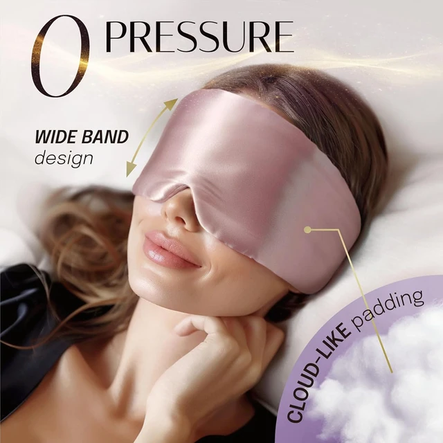 Maschera per dormire in seta di gelso al 100% Benda sull'occhio che blocca la luce Maschera per gli occhi morbida imbottita da viaggio Aiuto per dormire per il sonno Patch Slaapmasker 4