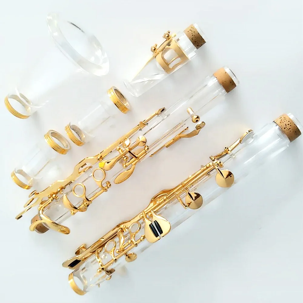 Turkish System Klarinet Musical Instrument Factory Transparent Clarinet G Tone Gilt 20 Keys /22 Keys