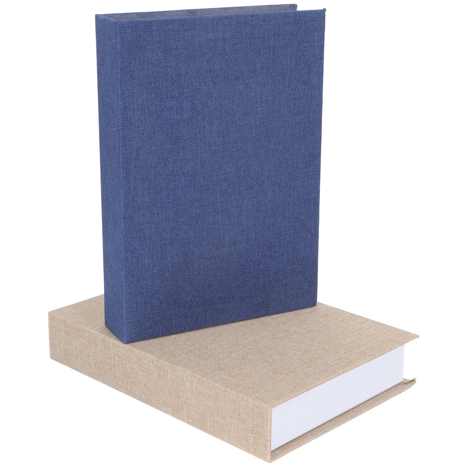 

2 Pcs New Chinese Style Decorative Books Office Library Bookshelf Burlap Modern Home