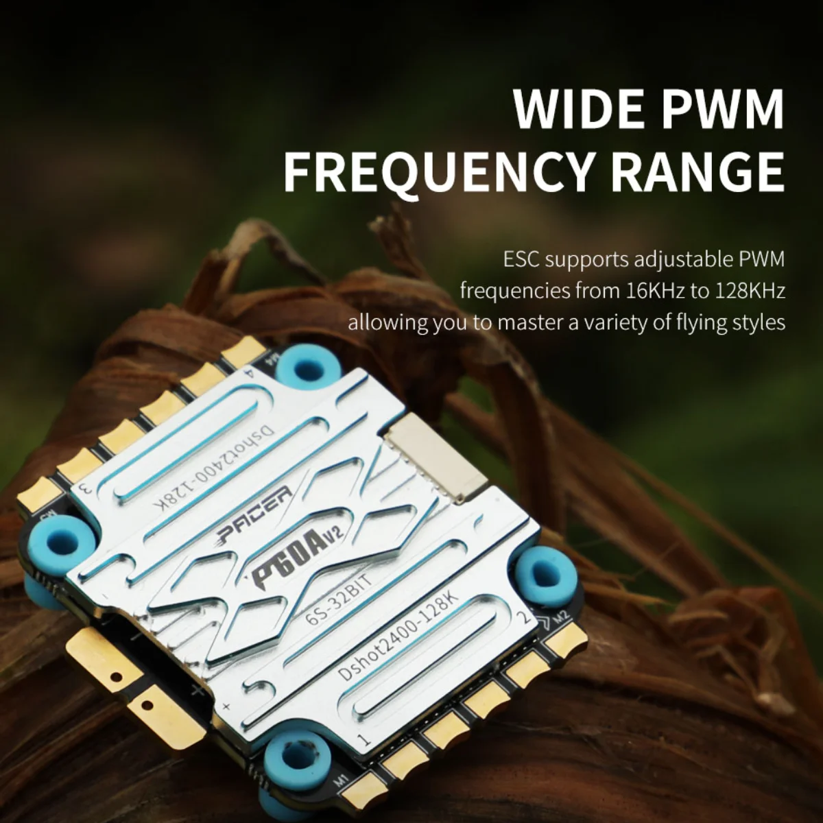 Gros plan sur les dissipateurs thermiques et la finition du T-MOTOR P60A V2 4IN1 ESC 6S