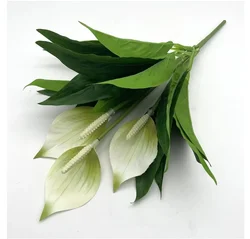Elegant Faux Anthurium Potted Plant - Perfect for Home, Office, and Event Decor (LZHZ - White)